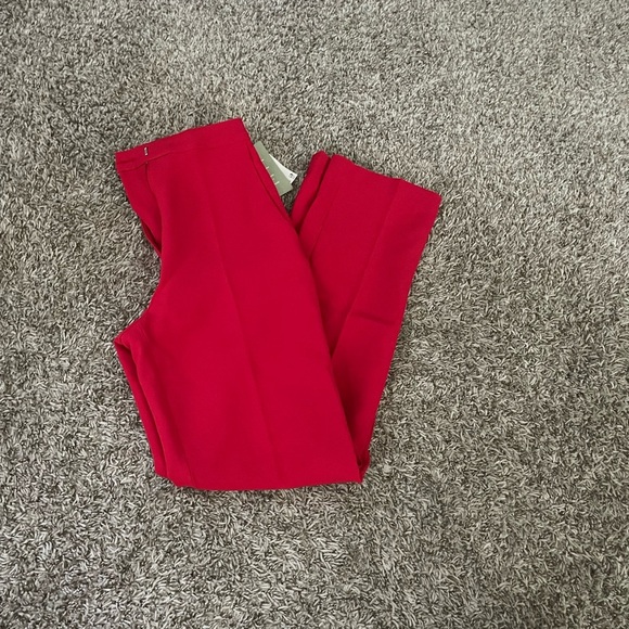 Vibrant Red Slim Fit Trousers - Picture 1 of 2